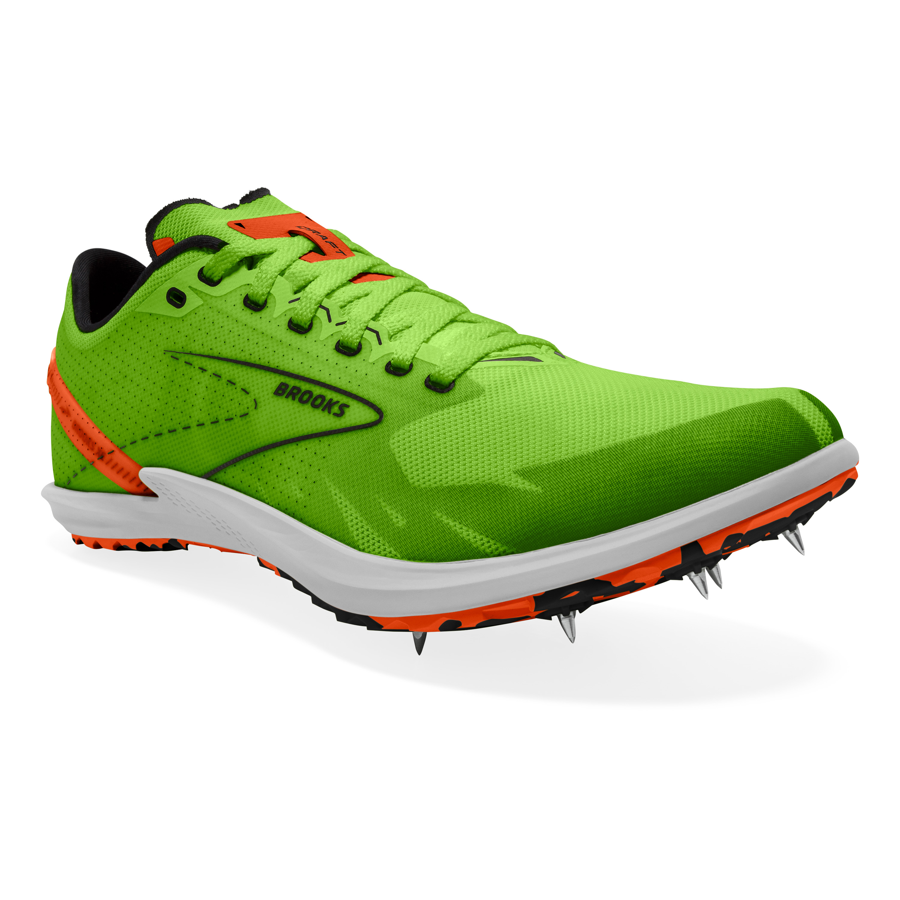 Brooks Shoe Inc. Unisex Draft XC Green Gecko/Red Orange/White