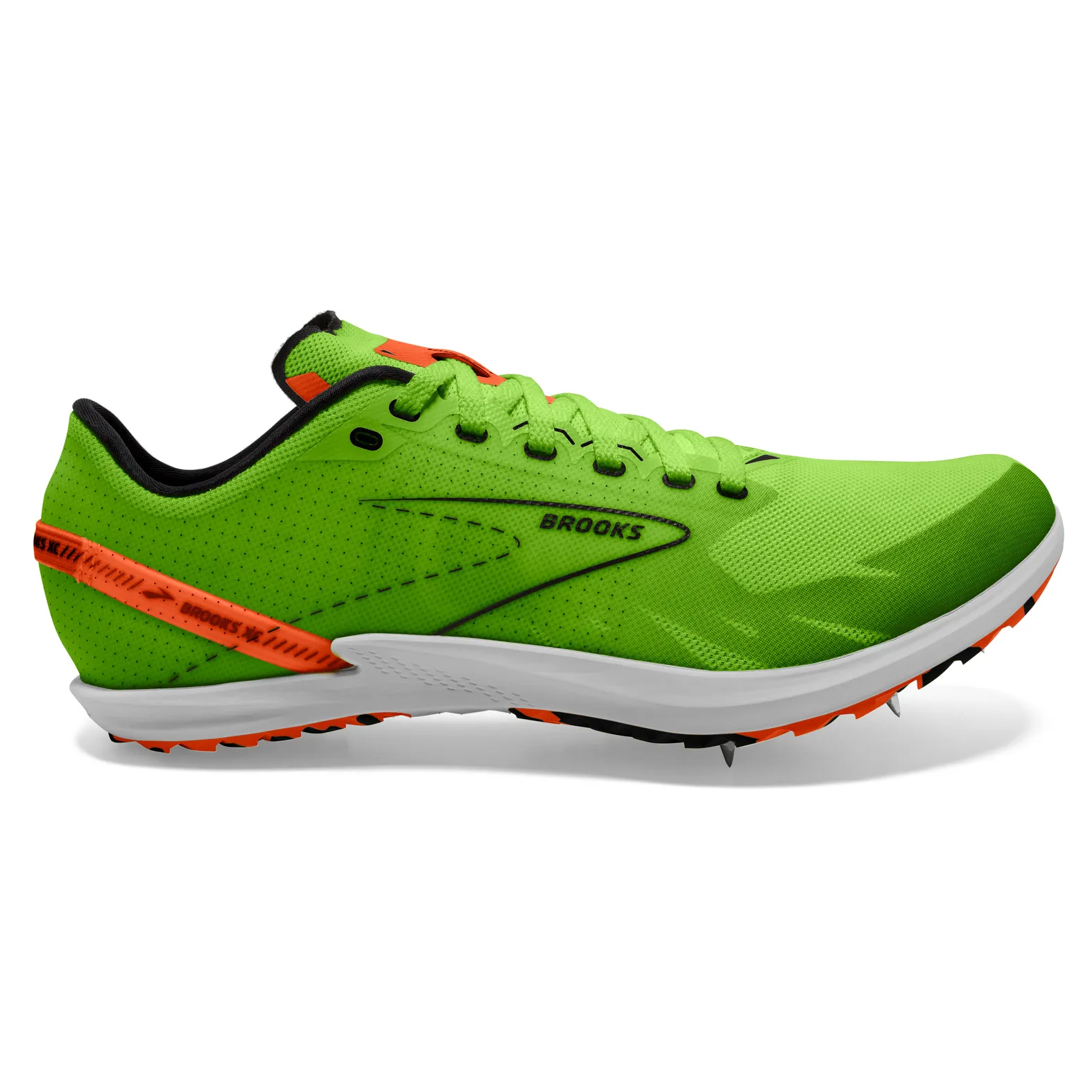 Brooks Shoe Inc. Unisex Draft XC Green Gecko/Red Orange/White